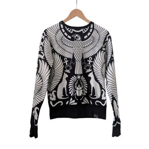 Killstar Occult Luxury AOP  Egyptian Horous Falcon Vulture  Sweatshirt XS Unisex
